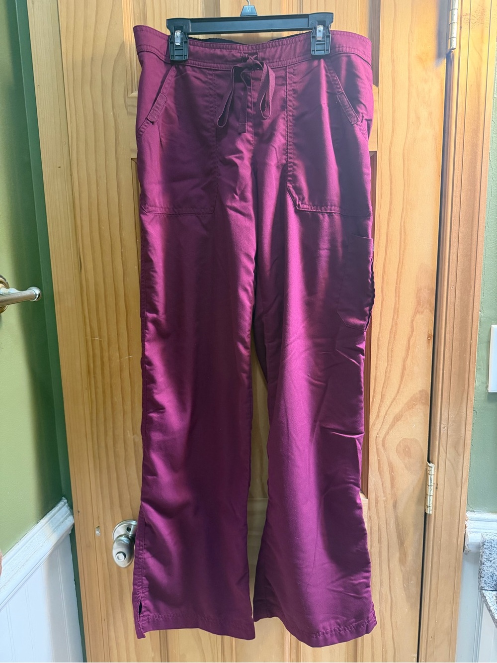 Grey's Anatomy Burgundy Drawstring Wide-Leg Scrub Pants